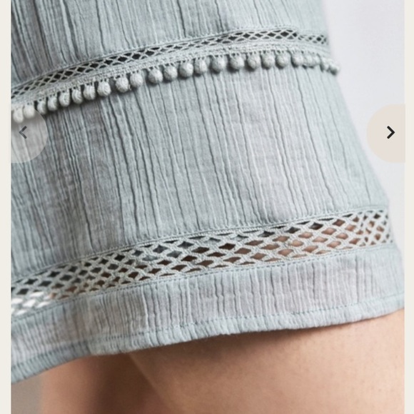 CHARLI Lateshia off the shoulder dress Embroidered Sundress Dark Grey Size 8 - Picture 5 of 12